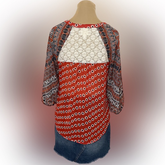 Fig and Flower Boho Paisley and Floral Blouse - Picture 3 of 6